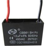1.5uf 450VOLT Vantilatör Motor Kondansatörü Kapasitörü Kare - siyah