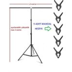 1.5X2M Taşınabilir T Fon Standı Background Stand Kolay Kurulum Geniş Açılı Devrilmez,süs,balon,parti,açılış,tanıtım