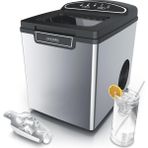 1.8l Paslanmaz Çelik Buz Makinesi Bpa Free, Hızlı Üretim, 2 Boy Buz Seçeneği - Gümüş