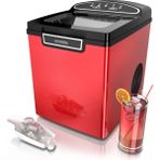 1.8l Paslanmaz Çelik Buz Makinesi Bpa Free, Hızlı Üretim, 2 Boy Buz Seçeneği - Kırmızı