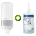 1 Ad. Tork Sıvı Sabun Dispenseri Beyaz 560000 + 1 Litre Tork Sıvı Sabun Premium Hediyeli