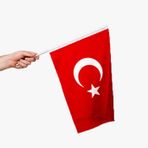 1 Adet - 20 X 30 Raşel Sopalı Bayrak - Ayyıldız Bayrak - Türk Bayrağı - Sopalı Ayyıldız Bayrak