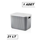 1 Adet 21 Lt Storage Gri Cok Amacli Dolap İci Duzenleyici Kutu