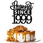 1 adet 26. yaş günü pasta dekorasyonu, simli, efsane 1999 yılına kadar pasta süsü, 26. doğum günü, yıl dönümü, parti, pasta dekorasyonu, siyah