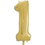 1 Adet 34 İnç 76 Cm Gold Folyo Balon Helyum Balon 1 Yaş Balonu 1 Rakam Balon