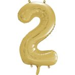 1 Adet 34 İnç 76 Cm Gold Folyo Balon Helyum Balon 2 Yaş Balonu 2 Rakam Balon