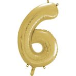 1 Adet 34 İnç 76 Cm Gold Folyo Balon Helyum Balon 6 Yaş Balonu 6 Rakam Balon
