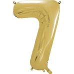 1 Adet 34 İnç 76 Cm Gold Folyo Balon Helyum Balon 7 Yaş Balonu 7 Rakam Balon