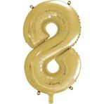 1 Adet 34 İnç 76 Cm Gold Folyo Balon Helyum Balon 8 Yaş Balonu 8 Rakam Balon