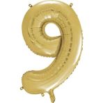 1 Adet 34 İnç 76 Cm Gold Folyo Balon Helyum Balon 9 Yaş Balonu 9 Rakam Balon