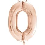 1 Adet 34 İnç 76 Cm Rose Gold Folyo Balon Helyum Balon 0 Yaş Balonu 0 Rakam Balon