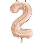 1 Adet 34 İnç 76 Cm Rose Gold Folyo Balon Helyum Balon 2 Yaş Balonu 2 Rakam Balon