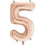 1 Adet 34 İnç 76 Cm Rose Gold Folyo Balon Helyum Balon 5 Yaş Balonu 5 Rakam Balon