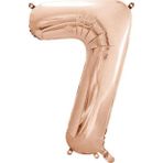 1 Adet 34 İnç 76 Cm Rose Gold Folyo Balon Helyum Balon 7 Yaş Balonu 7 Rakam Balon