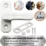 1 Adet Bebek Çocuk Pvc Pimapen Kapı Pencere Emniyet Koruma Kilidi Mandalı Cam Hırsız Kilidi Beyaz