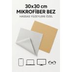 1 Adet Beyaz Mikrofiber Temizlik Bezi 30X30 cm | LCD Tv Telefon Laptop Gözlük Cam Yüzey - 30 x 30 cm
