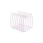 1 Adet Bookends Raf Tutucu Üçgen Ferforje Masaüstü Depolama Raf Kitaplık Dosya Dergisi Raf Organizatör | Bookends - Pembe