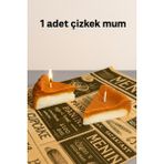 1 Adet Çikolatalı Çizkek Cheesecake Dekoratif Mum Candle