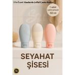 1-Adet Çok Amaçlı Iskandinav Doldurulabilir Çantalı Seyahat Tipi Şişe Seti/ Boş Krem Paketi - Çok Renkli