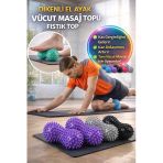 1 Adet Dikenli Masaj Topu Fıstık Roller Ayak Sırt Boyun Kas Gevşetici Fizyo Egzersiz Topu