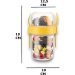 1 Adet Diyet & Kahvaltı Için Çatal & Kaşıklı Kapaklı Yoğurt Müsli Salata Meyve Saklama Kabı - 1100ML