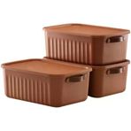 1 Adet Düzenleyici Kapaklı Kutu, Dekoratif Saklama Kutusu, Organizer (35Cm*25Cm*14Cm) Kiremit 10 Litre