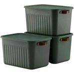 1 Adet Düzenleyici Kapaklı Kutu, Dekoratif Saklama Kutusu, Organizer (35Cm*25Cm*22Cm) Yeşil 15 Litre