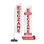 1 Adet Eczane Yelken Bayragı Logolu ve Yedek Nöbetçi Eczane Bez Baskı Beyaz