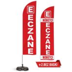 1 Adet Eczane Yelken Bayragı Logolu ve Yedek Nöbetçi Eczane Bez Baskı Kırmızı