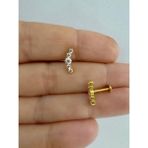 1 Adet G23 Titanium ( Titanyum) Zirkon Taşlı Tragus Kıkırdak Conch Flat Helix Lobe Uyumlu Piercing
