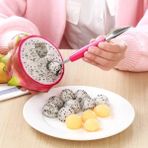 1 Adet Gül Kırmızı Çift Kafa Paslanmaz Çelik Meyve Kazma Kepçe Çok Fonksiyonlu Oluklu Oyma Bıçağı Karpuz Meyve Tabağı Kazma Kepçe (Yurt Dışından) - Melon Scoops & Ballers - Renkli