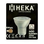 (1 Adet) Heka 6W (50W) 3000K (Sarı Işık) Gu10 Duylu Dim Edilebilir Led Spot Ampul