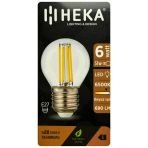 (1 Adet) Heka 6W (51W) 6500K (Beyaz Işık) E27 Duylu Şeffaf Led Ampul