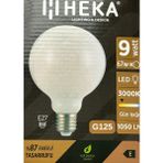 (1 Adet) Heka 9W (67W) 3000K (Sarı Işık) E27 Duylu (Kalın Duy) Led Glop G125 Ampul