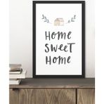 1 Adet Home Sweet Home Yazılı Ahşap Siyah Çerçeve Görünümlü Mdf Tablo - 20 x 30 - Renkli