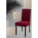 1 Adet Kare Desen Bordo Sandalye Kılıfı, Lastikli Tüylenmez Yıkanabilir 45 x 45 x 60 Ölç Sandalye Örtsü - 45 x 45 cm