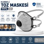 (1 Adet) Kubbeli Toz Maskesi Ffp2 Gri Yüksek Filtreleme Koruyucu Solunum Maskesi