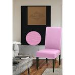1 Adet Likralı Esnek Yıkanabilir Sandalye Örtüsü 45 x 45 x 60 Boyutlarında Bal Peteği Sandalye Kılıfı - 45 x 45 cm - Pembe
