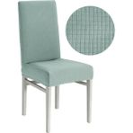 1 Adet Likrali Sandalye Kılıfı, Sandalye Örtüsü Yıkanabilir Piti Kare Desen - 35 x 45 cm - Su Yeşili