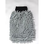 (1 Adet) Mikrofiber Şönil Oto Temizlik ve Kurulama Eldiveni 16X24 Cm. Gri - GRİ - (DipCamo)Charcoal-White