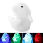 1 adet mini LED gece lambası çocuklar için, sevimli yunus 7 renk değiştiren LED gece lambası dekorasyon gece lambası çocuk çocuk hediye gece lambası yatak odası, başucu, oturma odası, masa süslemeleri