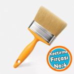 (1 Adet) No:4 Premium Kestirme Boya Fırçası Boya Badana Kestirme Fırçası 100 Mm 4 İnc Fırça