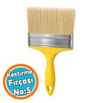 (1 Adet) No:5 Sarı Saplı Kestirme Boya Fırçası Boya Badana Kestirme Fırçası 100 Mm 4 İnc Fırça
