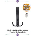 1 Adet Noktalı Portmanto Askı Vestiyer Duvar Dolap Elbise Askısı Siyah Mat Metal Mobilya Kapı Askılık