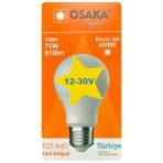 (1 Adet) Osaka 12Volt 10W (75W) Beyaz Işık (6500K) E27 Duylu (Kalın Duy) Led Ampul