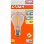 (1 Adet) Osram 6,5W (60W) 2700K (Sarı Işık) Dim Edilebilir E27 Duylu (Kalın Duy) Led Şeffaf Ampul