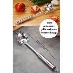 1 Adet Paslanmaz Çelik Makarna Kaşığı Çatalı Spagetti Noodle Kaşığı Spatula 29 Cm