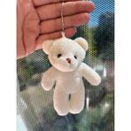 1 Adet Peluş Ayıcık Anahtarlık Çanta Süsü Çanta Charm - Beyaz - Bej
