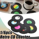 1 Adet-Radom Renk Çapı 10 cm Retro Cam Bardak Altlığı Takımı Vinil Kayıt Içecekler Mat Bardak Masa Fincan Mat Kahve Placemat Pvc Içecekler Coaster Mutfak Ev Dekor (Yurt Dışından) - Mats & Pads - Renkli