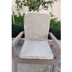 1 Adet Rattan Arkalıklı Sandalye Minderi (Kalınlık 4Cm)-Primer Bej
